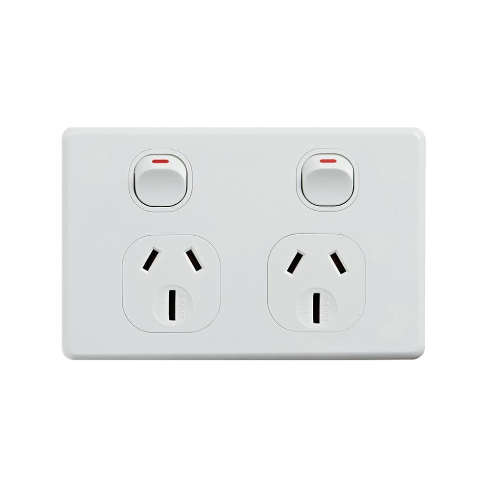 4C | Classic Double Power Point 250V 15A - Horizontal