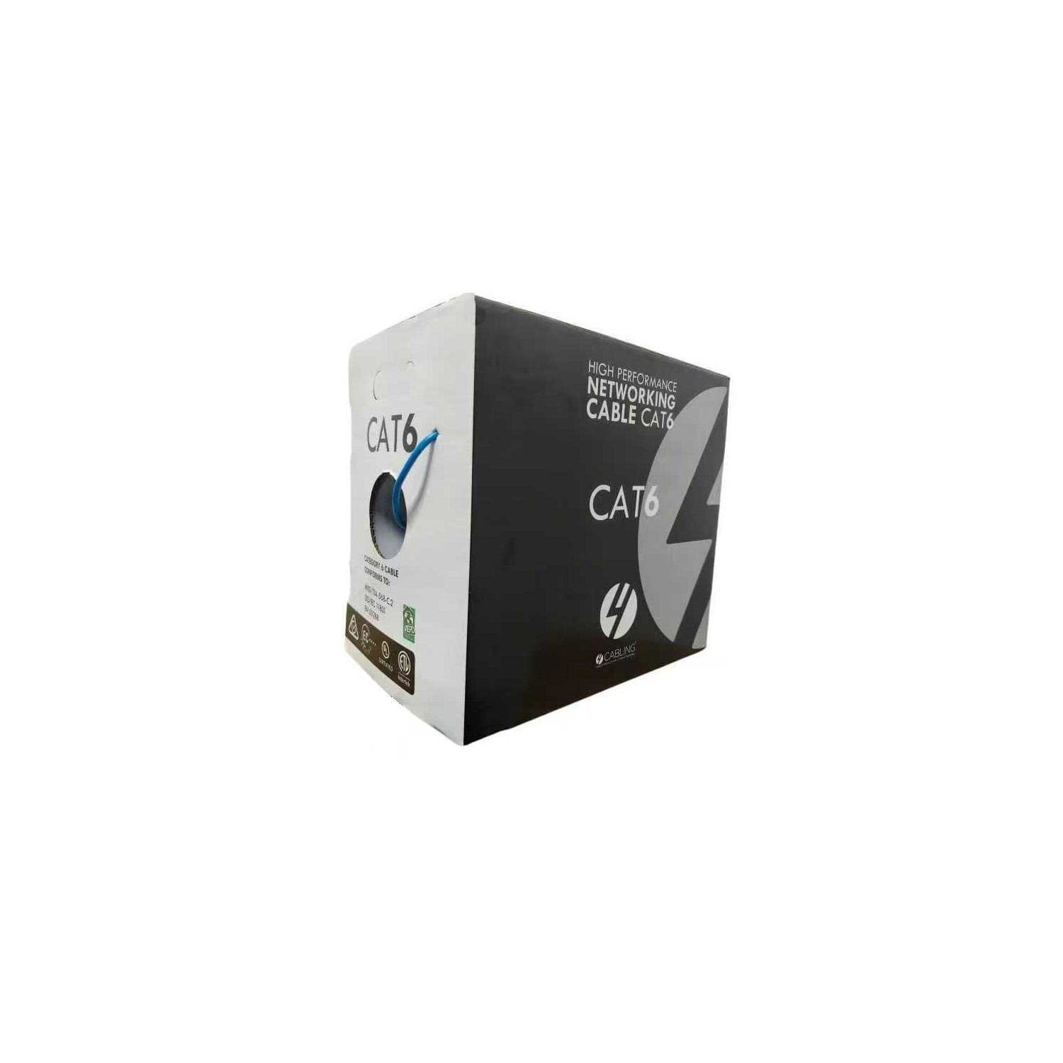 4C | 305m Cat6 Blue UTP SOLID Cable Roll, 250MHz, 24AWGx4P. External O.D. 4.9mm PVC Cable Roll in a REELEX II Pull Box